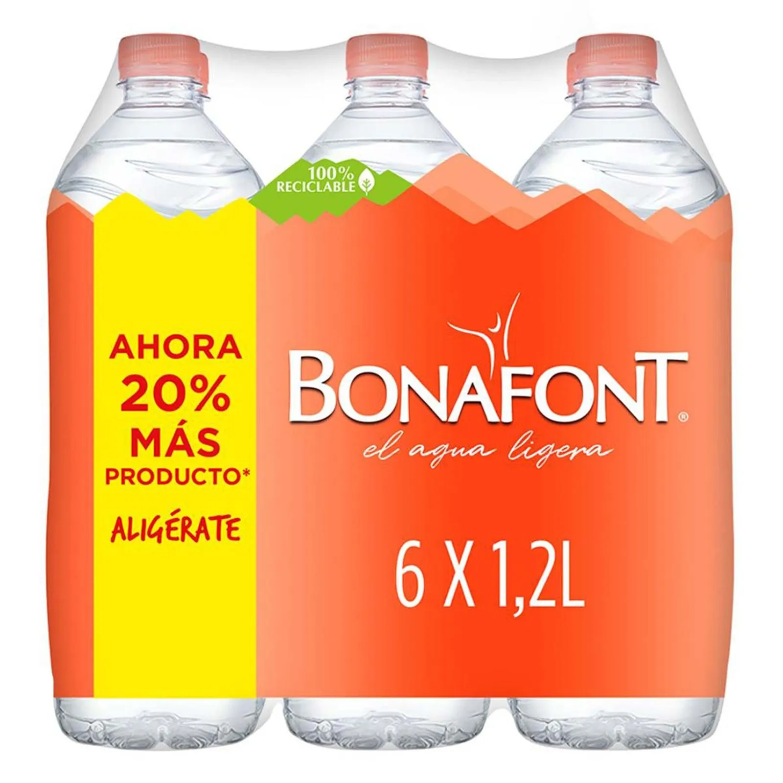 Agua Natural Bonafont 6 botellas de 1.2L c/u