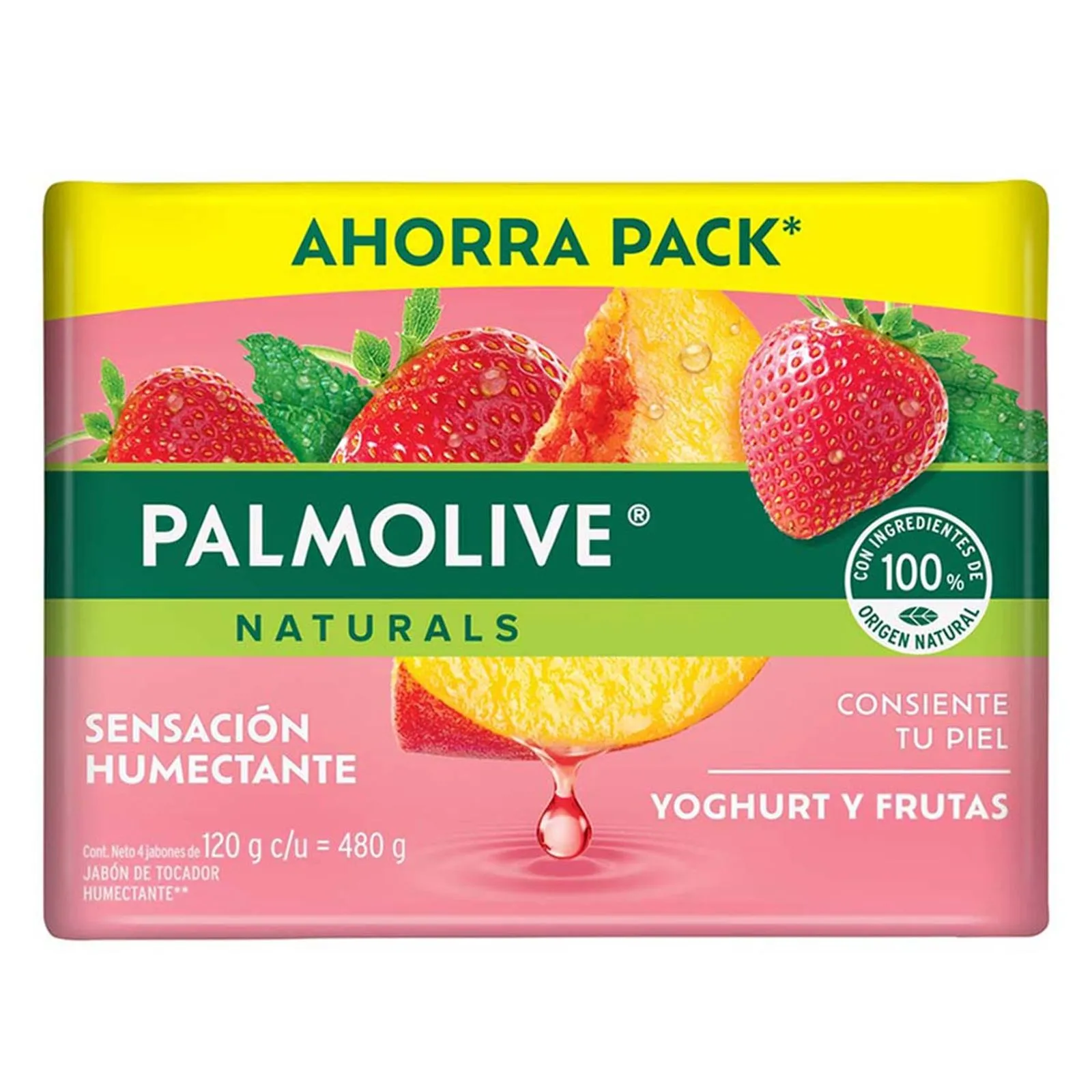 Jabón de Tocador Palmolive Naturals Yoghurt y Frutas Sensación Humectante