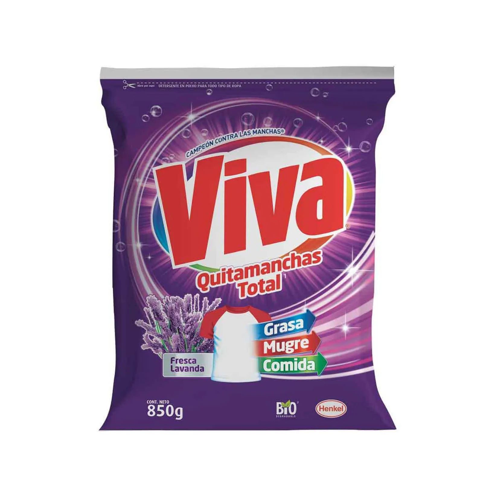 Detergente en Polvo Viva Quitamanchas Total Lavanda 850g