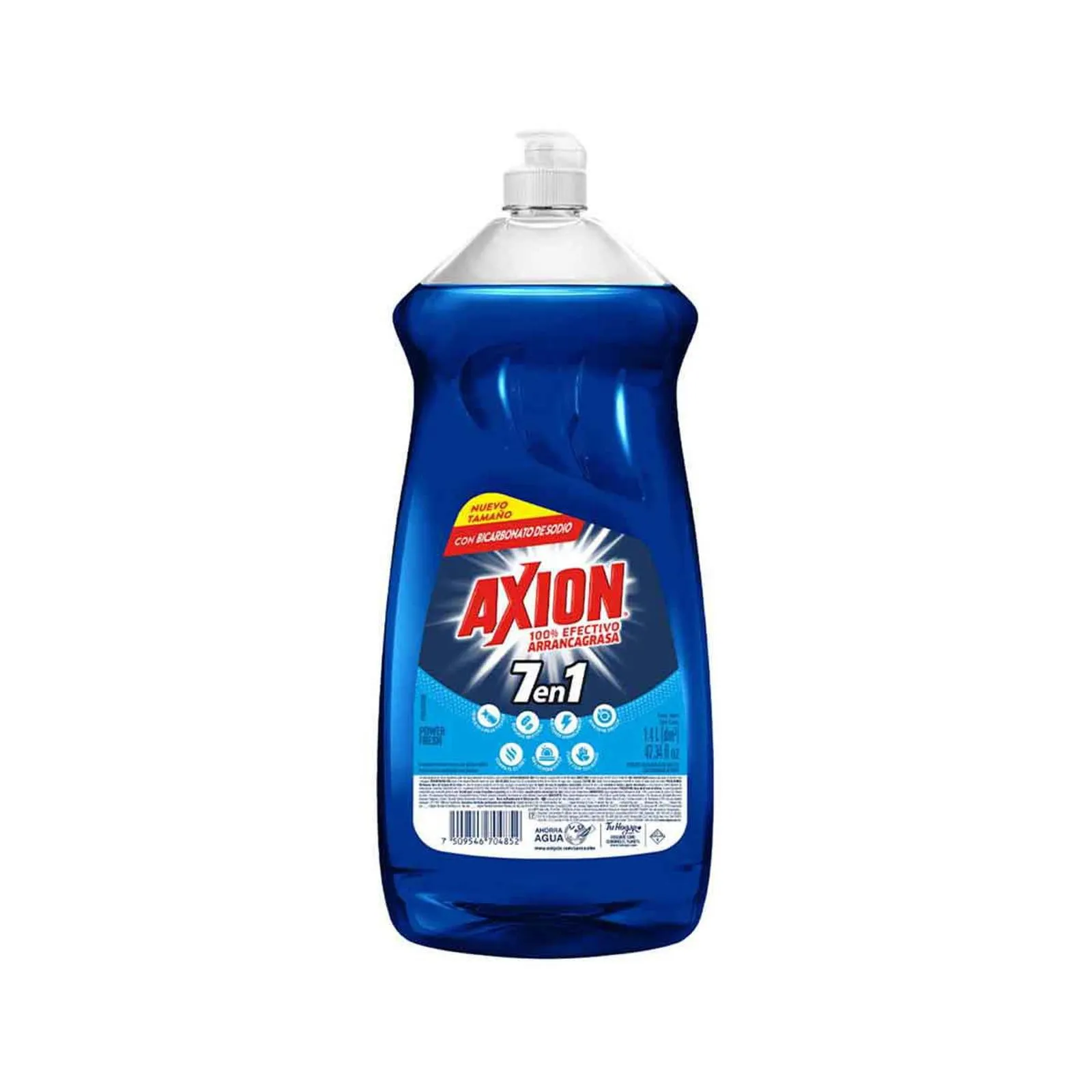 Lavatrastes Líquido Axion Blue 7 en 1 con Bicarbonato de Sodio 1.4L