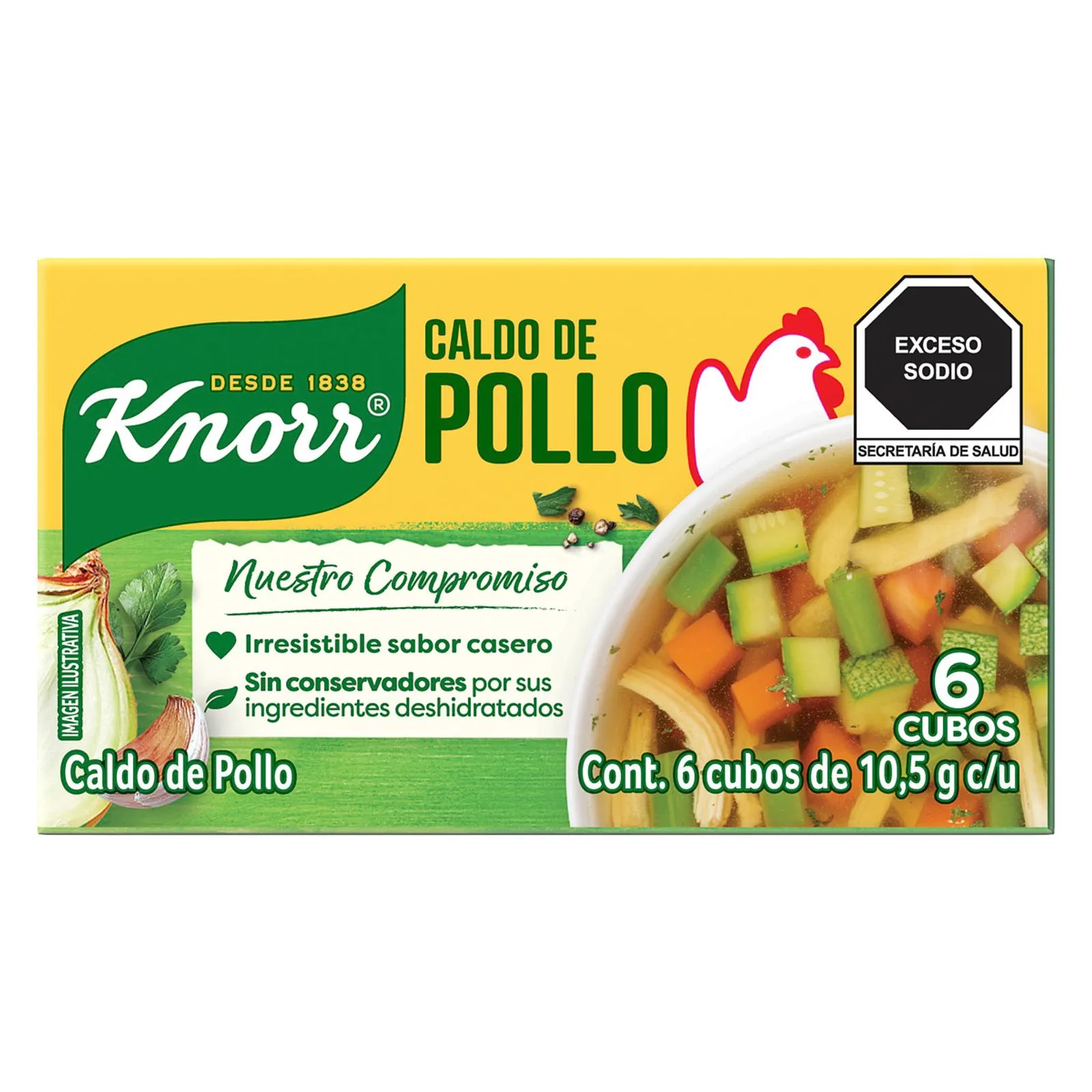 Caldo de Pollo Knorr 6 cubos de 10.5g