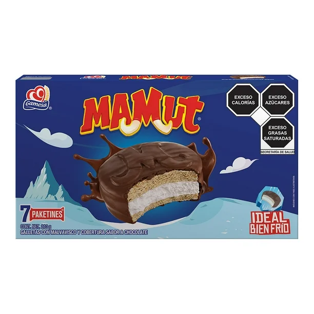 Galletas Mamut con malvavisco cubierto de chocolate 210 g