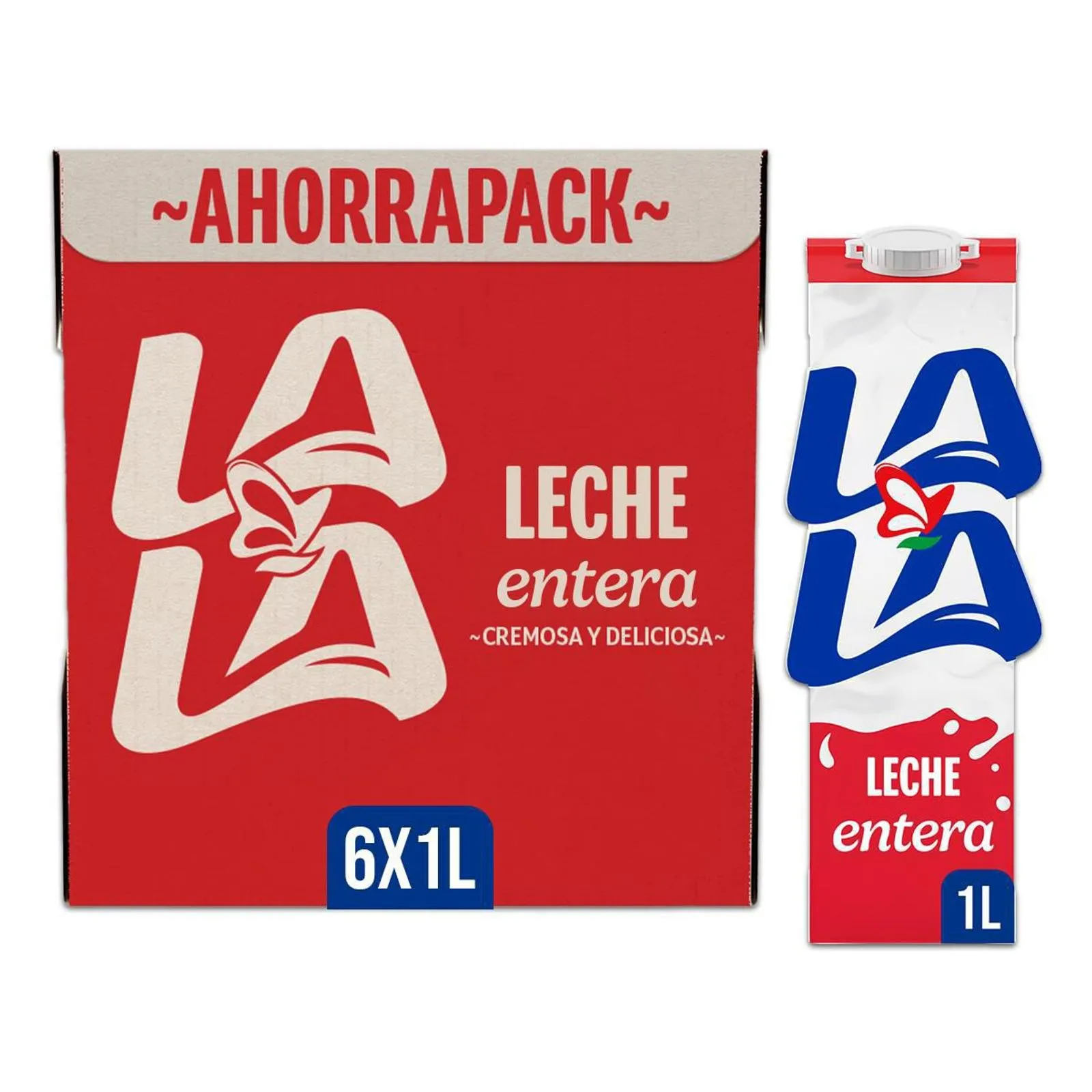 Leche Entera Lala Cartón UHT 6 Pack x 1L